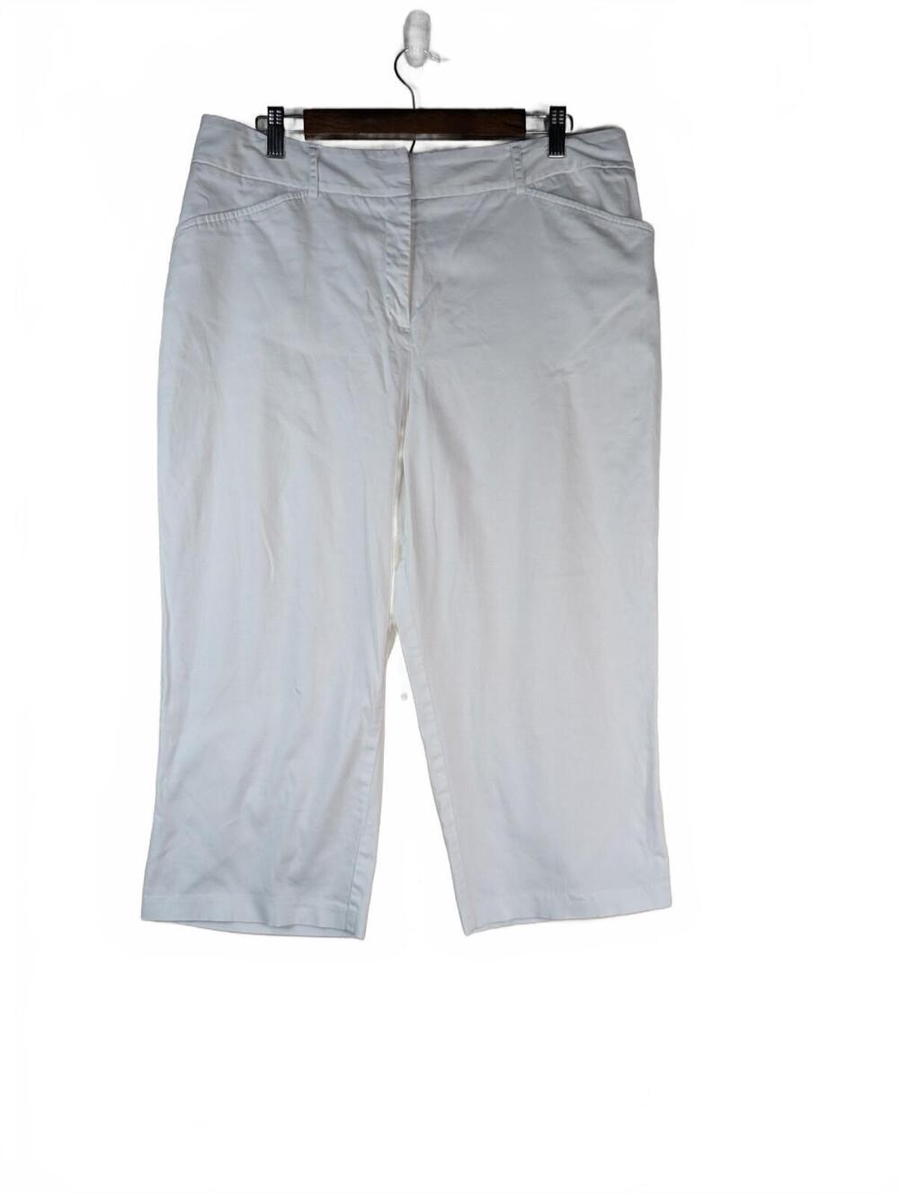 212 Collection White Stretch Capri Pants Size 16